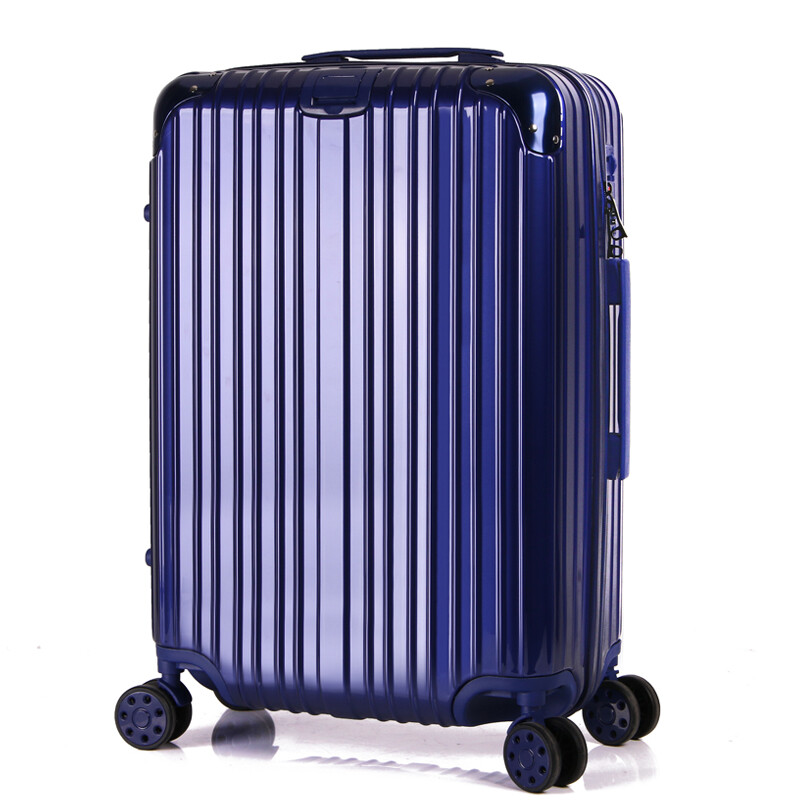 京嶸保羅行李箱萬向輪拉桿箱旅行箱男女密碼箱商務(wù)登機箱20 24 28寸箱包 深海藍(經(jīng)典拉鏈款) 20寸